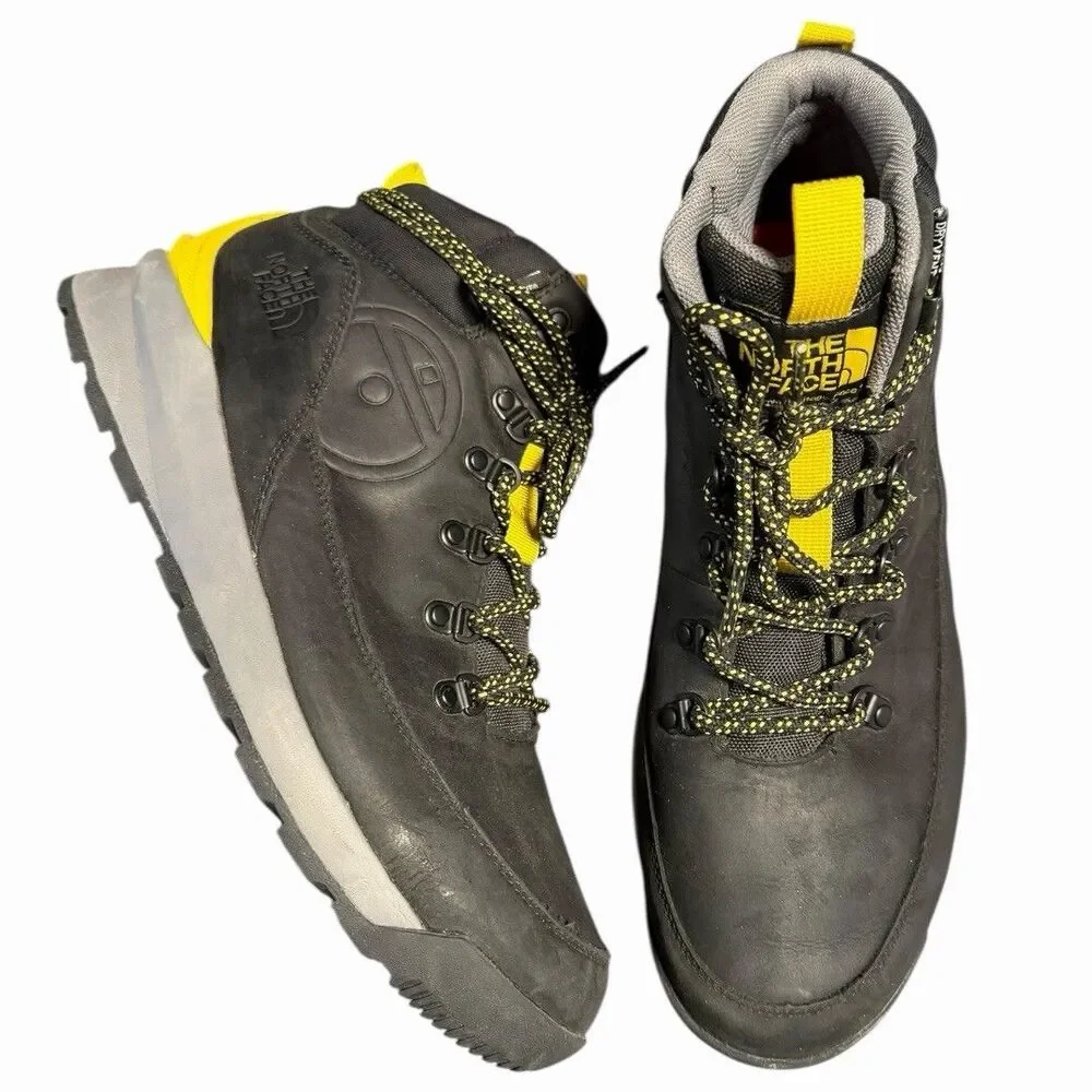 The North Face Back-To-Berkeley Redux Leather Winter Boots Black Yellow 9.5 Mens